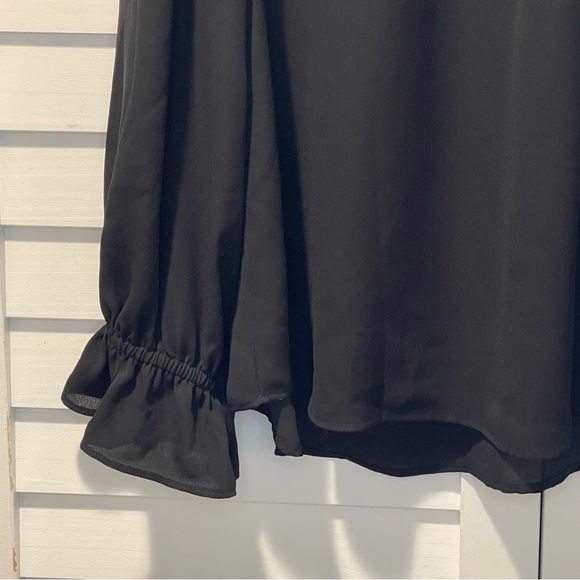LOFT Black Pleated Long Sleeve Blouse Ruffle Cuffs Women’s XL NWT - Picture 14 of 15